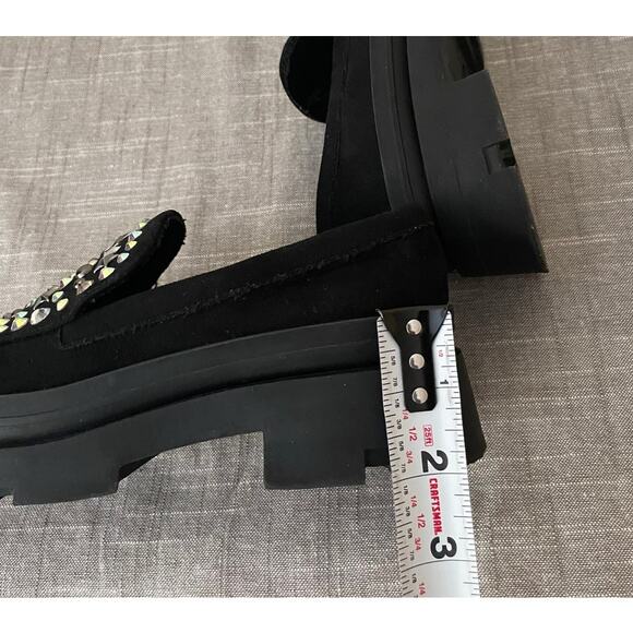 Steve Madden JLoosy Girls Size 1 Black Stars Studded Loafers - Picture 12 of 12